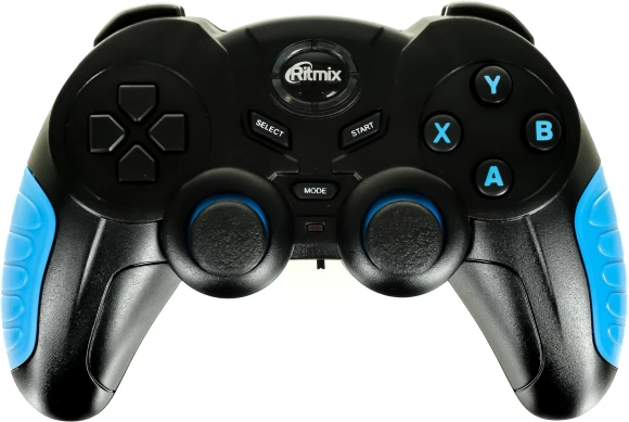 Геймпад Ritmix GP-022WPS черный/синий USB Беспроводной виброотдача обратная связь (80001697)