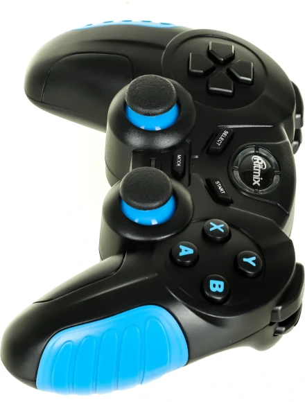 Геймпад Ritmix GP-022WPS черный/синий USB Беспроводной виброотдача обратная связь (80001697)
