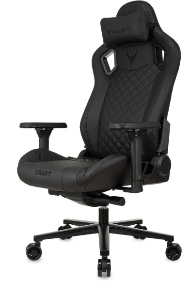 Кресло игровое Knight Craft черный экокожа с подголов. крестов. металл Кресло игровое Knight Craft черный экокожа с подголов. крестов. металл