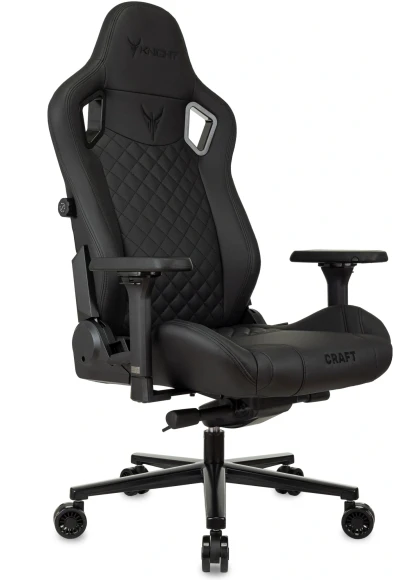 Кресло игровое Knight Craft черный экокожа с подголов. крестов. металл Кресло игровое Knight Craft черный экокожа с подголов. крестов. металл