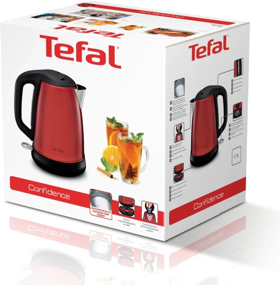 Чайник электрический Tefal Confidence KI270530 1.7л. 2400Вт красный корпус: металл/пластик (7211002431) Чайник электрический Tefal Confidence KI270530 1.7л. 2400Вт красный корпус: металл/пластик (7211002431)