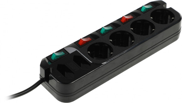 Сетевой удлинитель Most A10 1.6м (6 розеток) черный (коробка)
