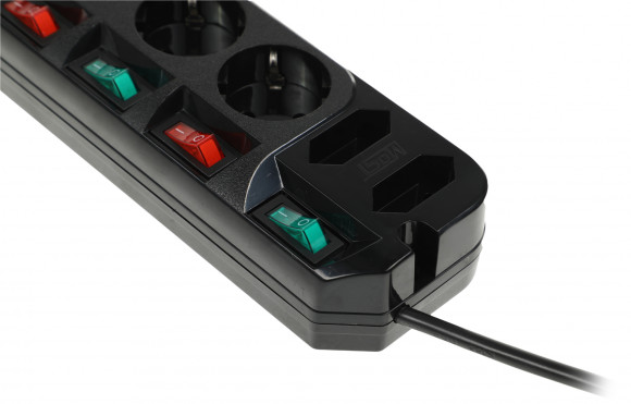 Сетевой удлинитель Most A10 1.6м (6 розеток) черный (коробка)