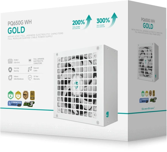 Блок питания Deepcool ATX 650W GamerStorm PQ650G WH Gen.5 80+ gold (20+4pin) APFC 120mm fan 6xSATA Cab Manag RTL