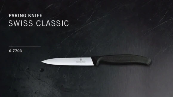 Нож кухонный Victorinox Swiss Classic (6.7703) стальной для чистки овощей и фруктов лезв.100мм прямая заточка черный Нож кухонный Victorinox Swiss Classic (6.7703) стальной для чистки овощей и фруктов лезв.100мм прямая заточка черный