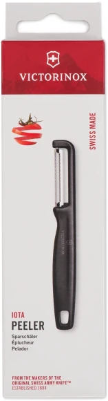 Овощечистка Victorinox Iotaс лезвием двухсторон. черный упак.:европодвес (6.0943.3) Овощечистка Victorinox Iotaс лезвием двухсторон. черный упак.:европодвес (6.0943.3)