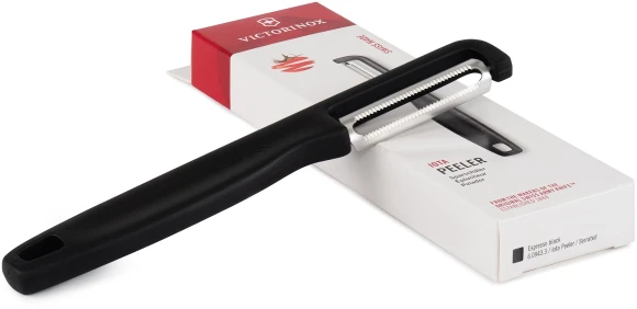 Овощечистка Victorinox Iotaс лезвием двухсторон. черный упак.:европодвес (6.0943.3) Овощечистка Victorinox Iotaс лезвием двухсторон. черный упак.:европодвес (6.0943.3)