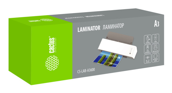 Ламинатор Cactus CS-LAB-A3600 белый A3 (80-125мкм) 60см/мин (2вал.) хол.лам. лам.фото