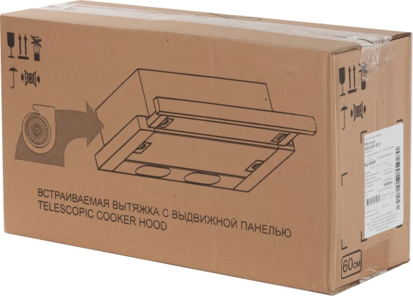 Вытяжка встраиваемая Elikor Интегра 60П-400-В2Л белый управление: кнопочное (1 мотор)