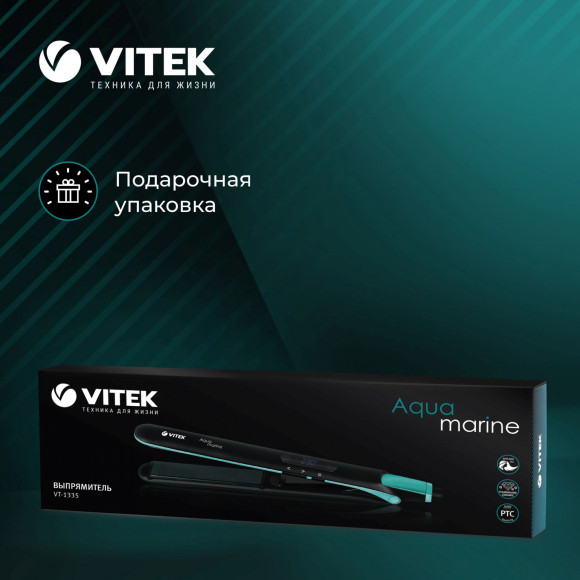 Выпрямитель Vitek VT-1335 58Вт черный макс.темп.:230С покрытие:керамико-турмалиновое Выпрямитель Vitek VT-1335 58Вт черный макс.темп.:230С покрытие:керамико-турмалиновое