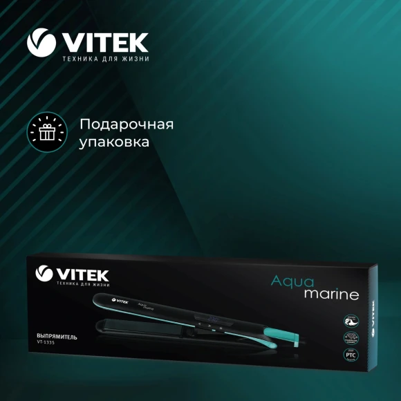 Выпрямитель Vitek VT-1335 58Вт черный макс.темп.:230С покрытие:керамико-турмалиновое Выпрямитель Vitek VT-1335 58Вт черный макс.темп.:230С покрытие:керамико-турмалиновое