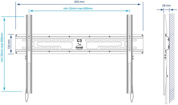 Кронштейн для телевизора Kromax FLAT-1 черный 32"-90" макс.65кг настенный фиксированный Кронштейн для телевизора Kromax FLAT-1 черный 32"-90" макс.65кг настенный фиксированный