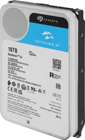 Жесткий диск Seagate SATA-III 16TB ST16000VE005 Surveillance SkyHawkAI 512E (7200rpm) 512Mb 3.5"