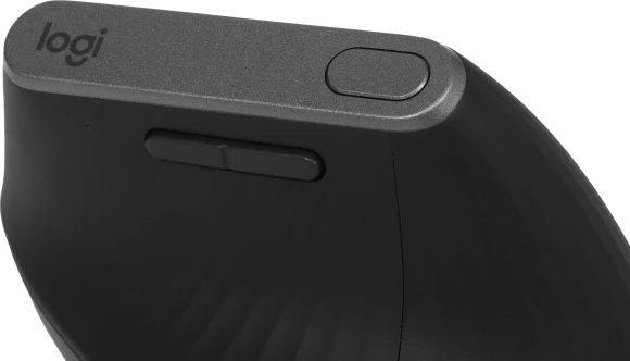Мышь Logitech MX Vertical черный/серебристый оптическая 4000dpi беспров. BT/Radio USB 4but (910-005449)