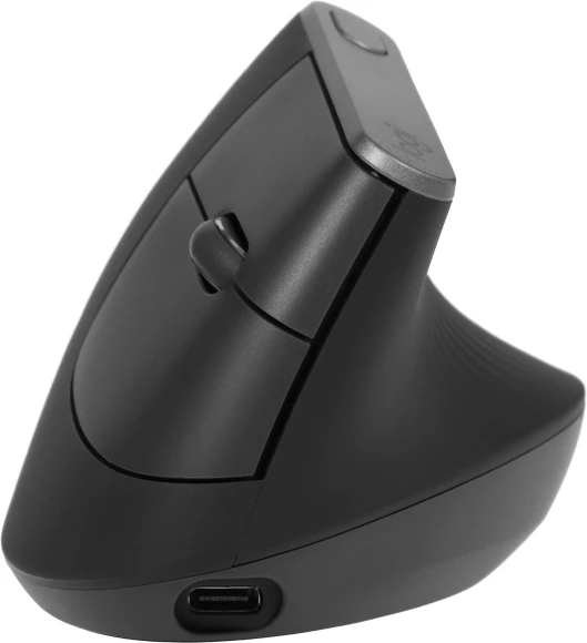 Мышь Logitech MX Vertical черный/серебристый оптическая 4000dpi беспров. BT/Radio USB 4but (910-005449)