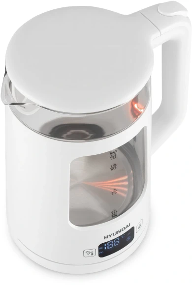 Чайник электрический Hyundai HYK-G9407 1.7л. 2200Вт белый корпус: стекло