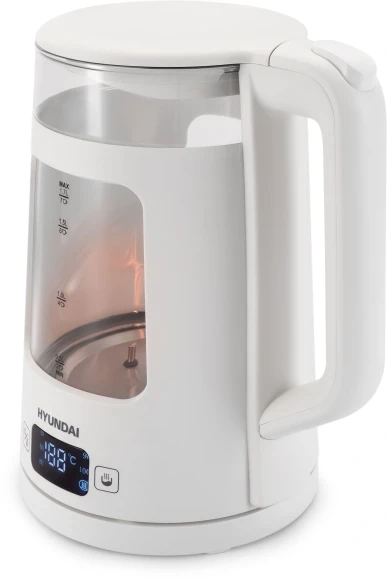 Чайник электрический Hyundai HYK-G9407 1.7л. 2200Вт белый корпус: стекло