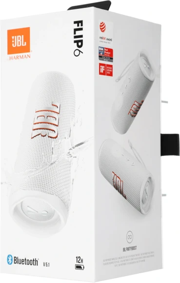 Колонка порт. JBL Flip 6 белый 30W 1.0 BT 10м 4800mAh (JBLFLIP6WHT) Колонка порт. JBL Flip 6 белый 30W 1.0 BT 10м 4800mAh (JBLFLIP6WHT)