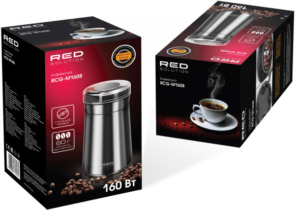 Кофемолка Red Solution RCG-M1608 160Вт сист.помол.:ротац.нож вместим.:60гр серый Кофемолка Red Solution RCG-M1608 160Вт сист.помол.:ротац.нож вместим.:60гр серый