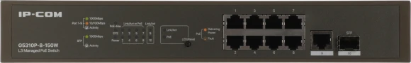 Коммутатор IP-Com G5310P-8-150W (L3) 8x1Гбит/с 1xКомбо(1000BASE-T/SFP) 1SFP 8PoE 130W управляемый