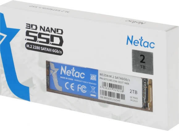 Накопитель SSD Netac SATA-III 2TB NT01N535N-002T-N8X N535N M.2 2280 Накопитель SSD Netac SATA-III 2TB NT01N535N-002T-N8X N535N M.2 2280