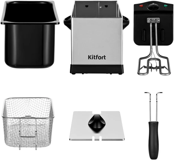 Фритюрница Kitfort КТ-4051 2000Вт серебристый/черный