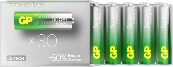 Батарея GP Super Alkaline 15AA21-2CRSWC30 AA (30шт) Батарея GP Super Alkaline 15AA21-2CRSWC30 AA (30шт)