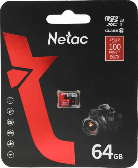 Флеш карта microSDXC 64GB Netac NT02P500PRO-064G-S P500 Extreme Pro w/o adapter Флеш карта microSDXC 64GB Netac NT02P500PRO-064G-S P500 Extreme Pro w/o adapter
