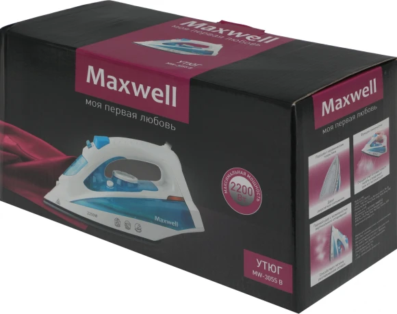 Утюг Maxwell MW-3055 2200Вт белый/синий Утюг Maxwell MW-3055 2200Вт белый/синий