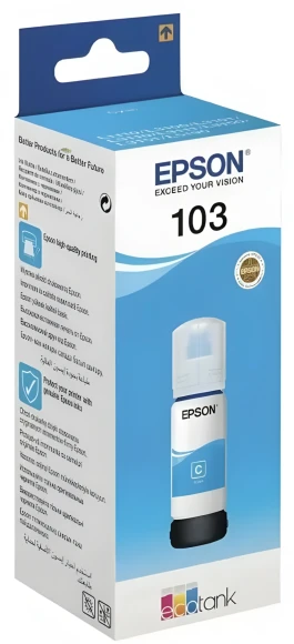 Чернила Epson 103 C13T00S24A голубой65мл для Epson L3100/3110/3150 Чернила Epson 103 C13T00S24A голубой65мл для Epson L3100/3110/3150