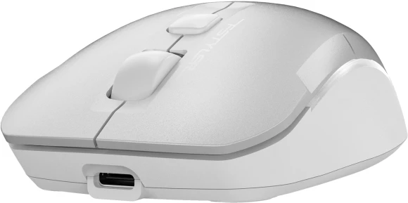 Мышь A4Tech Fstyler FB26CS Air2 серебристый/белый оптическая 2000dpi silent беспров. BT/Radio USB для ноутбука 4but (FB26CS AIR2 ICY WHITE)