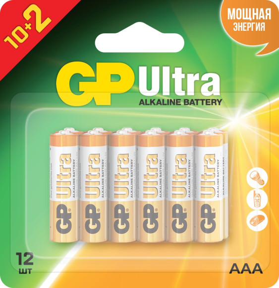 Батарея GP Ultra 24AU-2CR12 AAA (12шт) блистер