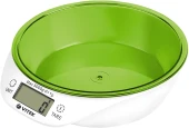 Весы кухонные электронные Vitek VT-2400 макс.вес:5кг белый/зеленый Весы кухонные электронные Vitek VT-2400 макс.вес:5кг белый/зеленый