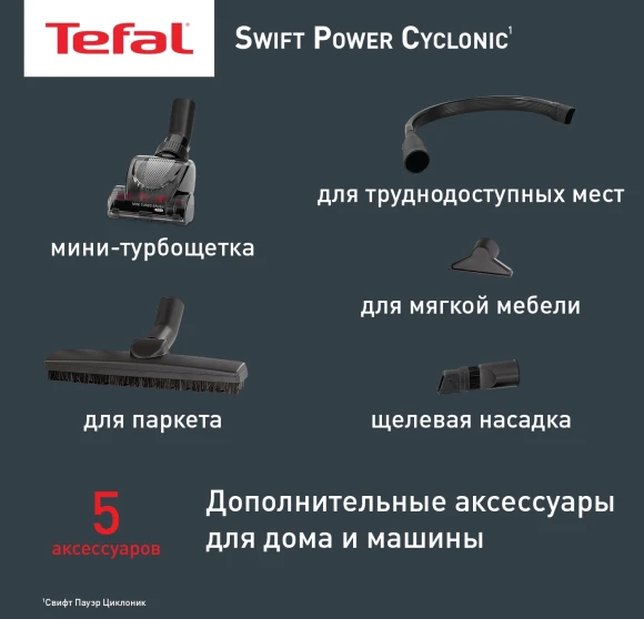 Пылесос Tefal TW2971EA 2100Вт синий/черный