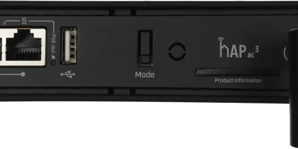 Роутер беспроводной MikroTik hAP ac3 (RBD53IG-5HACD2HND) AC1200 10/100/1000BASE-TX черный Роутер беспроводной MikroTik hAP ac3 (RBD53IG-5HACD2HND) AC1200 10/100/1000BASE-TX черный