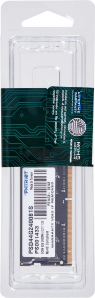 Память DDR4 4Gb 2400MHz Patriot PSD44G240081S Signature RTL PC4-19200 CL17 SO-DIMM 260-pin 1.2В single rank Ret Память DDR4 4Gb 2400MHz Patriot PSD44G240081S Signature RTL PC4-19200 CL17 SO-DIMM 260-pin 1.2В single rank Ret