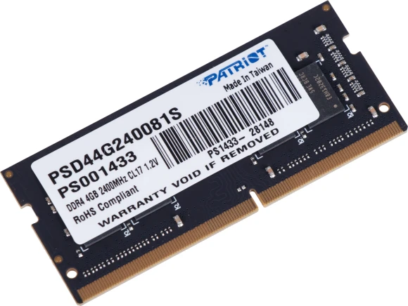 Память DDR4 4Gb 2400MHz Patriot PSD44G240081S Signature RTL PC4-19200 CL17 SO-DIMM 260-pin 1.2В single rank Ret Память DDR4 4Gb 2400MHz Patriot PSD44G240081S Signature RTL PC4-19200 CL17 SO-DIMM 260-pin 1.2В single rank Ret