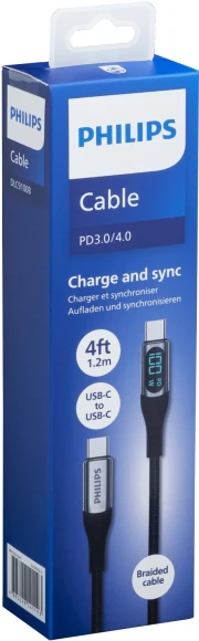 Кабель Philips DLC9100 USB Type-C (m)-USB Type-C (m) 1.2м черный коробка (упак.:1шт)