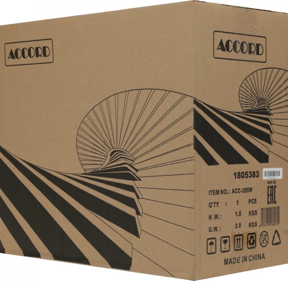 Корпус Accord ACC-265W белый без БП mATX 1x80mm 2x120mm 2xUSB2.0 1xUSB3.0 audio Корпус Accord ACC-265W белый без БП mATX 1x80mm 2x120mm 2xUSB2.0 1xUSB3.0 audio