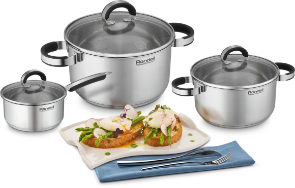 Кастрюля Rondell Brando RDS-1804 3.1л. d=20см (с крышкой) стальной