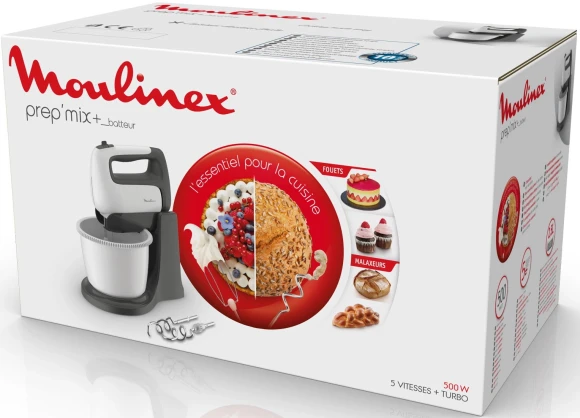 Миксер стационарный Moulinex HM464110 500Вт белый/черный Миксер стационарный Moulinex HM464110 500Вт белый/черный