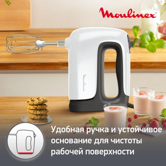 Миксер стационарный Moulinex HM464110 500Вт белый/черный Миксер стационарный Moulinex HM464110 500Вт белый/черный
