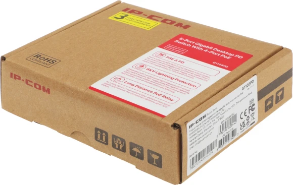Коммутатор IP-Com G1105PD (L2) 5x1Гбит/с 4PoE 30W неуправляемый Коммутатор IP-Com G1105PD (L2) 5x1Гбит/с 4PoE 30W неуправляемый