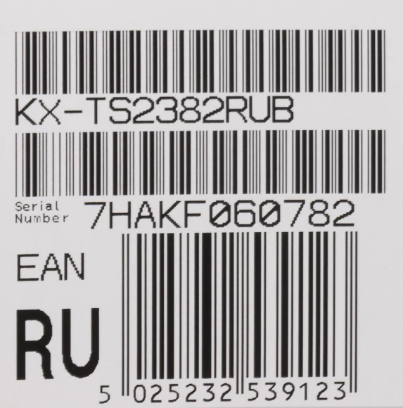 Телефон проводной Panasonic KX-TS2382RUB черный