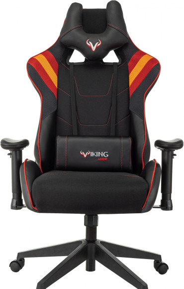 Кресло игровое Zombie VIKING 4 AERO черный/красный ткань/эко.кожа с подголов. крестов. пластик