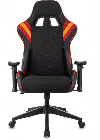 Кресло игровое Zombie VIKING 4 AERO черный/красный ткань/эко.кожа с подголов. крестов. пластик