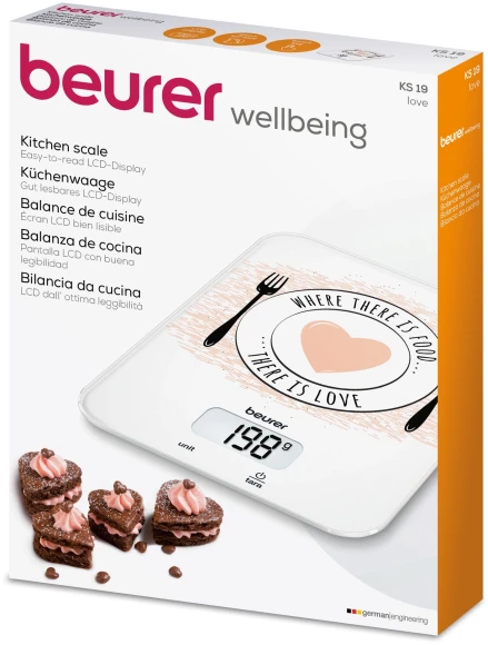 Весы кухонные электронные Beurer KS19 Love макс.вес:5кг рисунок