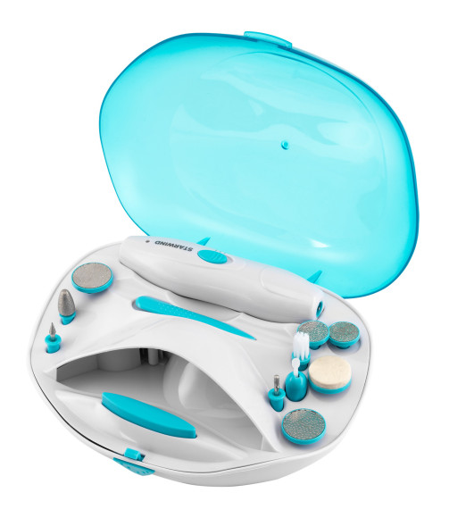 Маникюрно-педикюрный набор Starwind SMS 4050 насадок в компл.:10шт белый/синий