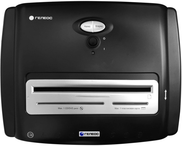 Шредер Heleos УМ42-4 черный (секр.P-4) фрагменты 19лист. 42лтр. скрепки скобы пл.карты CD Шредер Heleos УМ42-4 черный (секр.P-4) фрагменты 19лист. 42лтр. скрепки скобы пл.карты CD