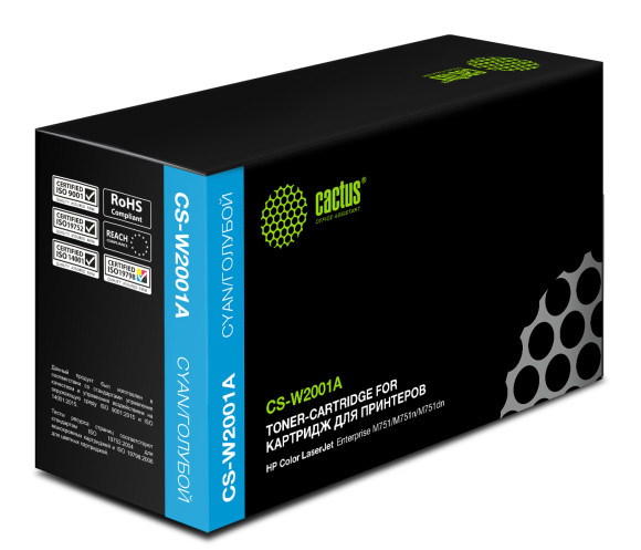 Картридж лазерный Cactus CS-W2001A 658A голубой (6000стр.) для HP CLJ Ent M751